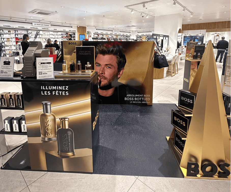 Expositor de perfumes de Hugo Boss diseñado por Mayence