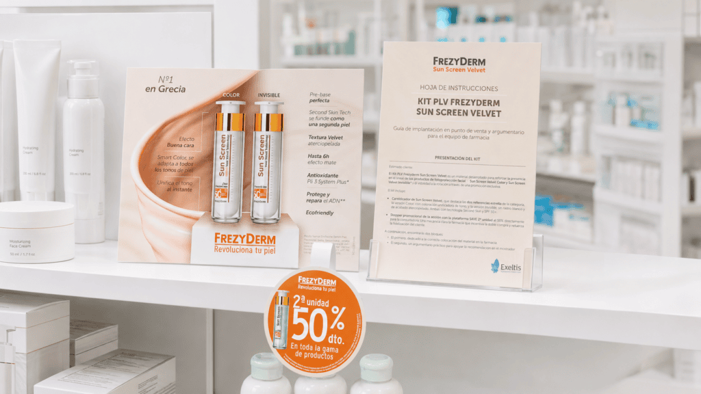 Diseño y fabricación de un kit PLV para Frezyderm en farmacia