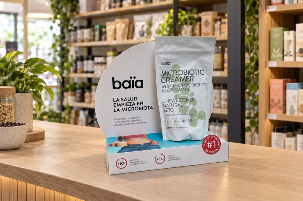 Display de lineal Baïa Food para suplementos alimenticios