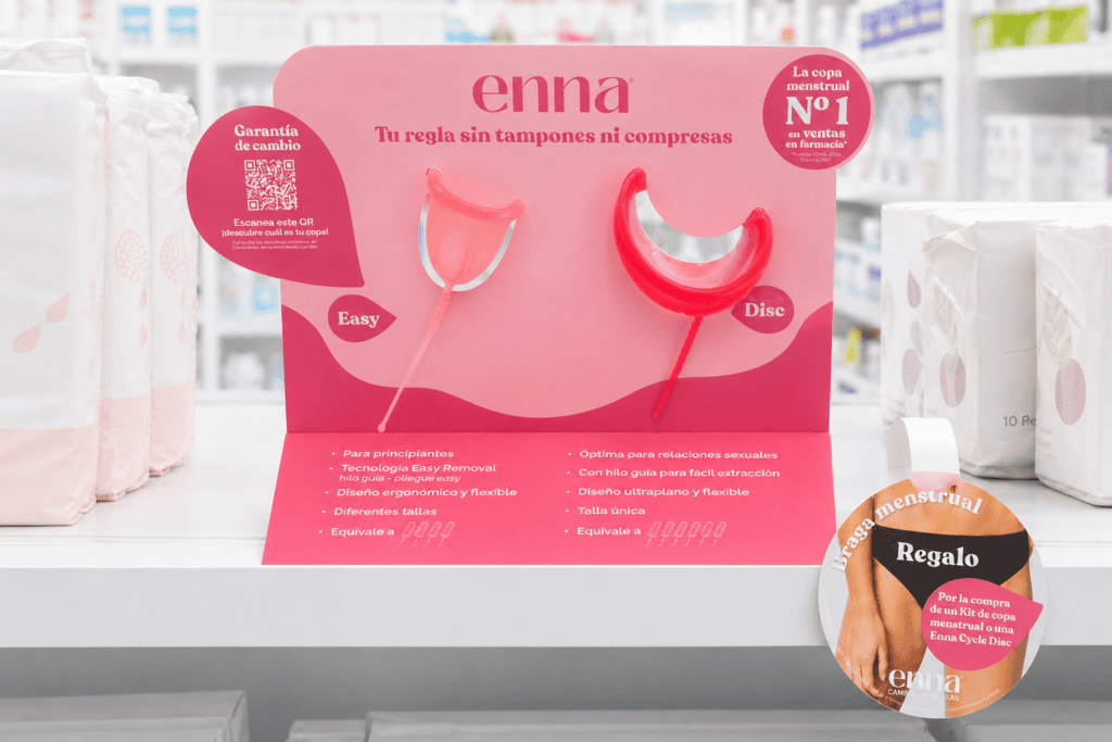 PLV para el lanzamiento de Enna en farmacia 