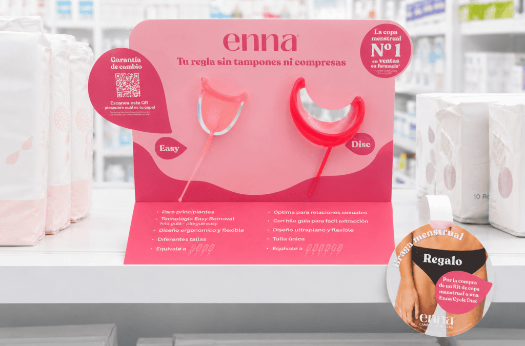 PLV para el lanzamiento de Enna en farmacia 